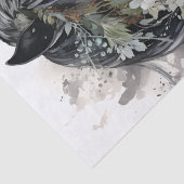 Boho Zwart-wit Bloemen Paard Tissuepapier (Detail)