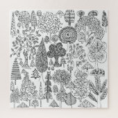 Boho Zwart-Wit Decoratieve Boom Patterned Legpuzzel (Verticaal)