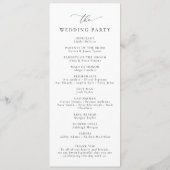 Boho Zwart & Wit Elegante Minimalistische Huwelijk Programmakaart (Achterkant)