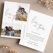 Boho zwart-wit foto bruiloft bedankkaart