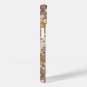 Boho Zwart Wit Goud Perzik Lijn Getekend Blad Bloe Case-Mate iPhone Case (Achterkant / Rechts)