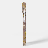 Boho Zwart Wit Goud Perzik Lijn Getekend Blad Bloe Case-Mate iPhone Case (Achterkant / Links)