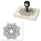 Boho zwart wit mandala floral ornament kleur rubberstempel (Gestempeld)