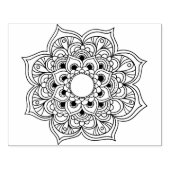 Boho zwart wit mandala floral ornament kleur rubberstempel (Afrduk)