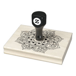 Boho zwart wit mandala floral ornament kleur rubberstempel