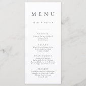 Boho zwart-wit minimalistisch eenvoudig platte men menu (Voorkant)