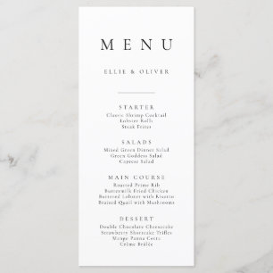 Boho zwart-wit minimalistisch eenvoudig platte men menu