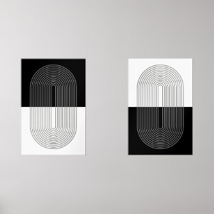 Boho Zwart & Wit Muurkunst Sets