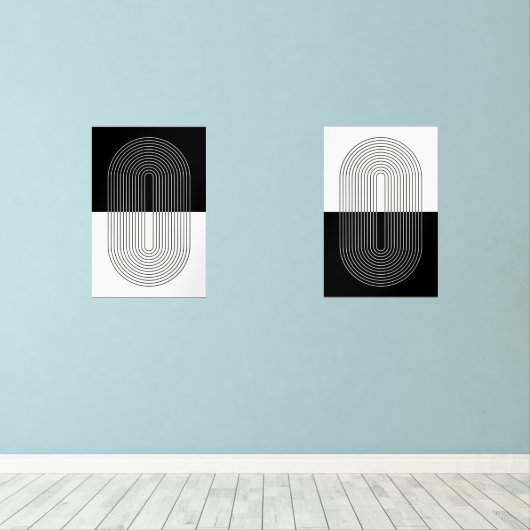 Boho Zwart & Wit Muurkunst Sets (Houten vloer)