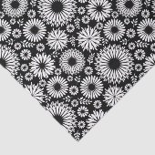 Boho zwart-wit volksbloem stervormig patroon tissuepapier (Detail)