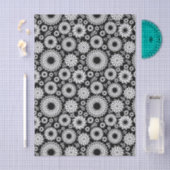 Boho zwart-wit volksbloem stervormig patroon tissuepapier (Craft)