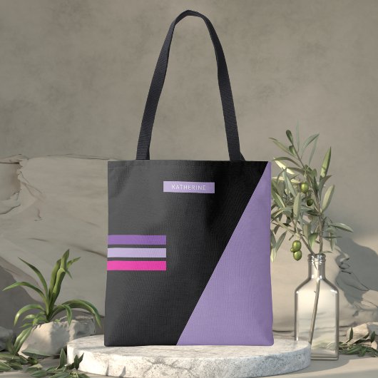 Boho Zwarte Abstract Trendy Meisjesachtig  Tote Bag