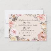 Boho Zwarte Bloem Roze Roze Goud RSVP Aangepaste A Kaartje (Achterkant)