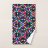 Boho Zwarte Bloemen Regenboog Bad Handdoek (Handdoek)