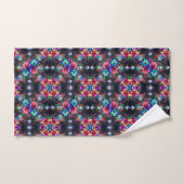 Boho Zwarte Bloemen Regenboog Bad Handdoek (Handdoek)