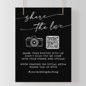 Boho Zwarte Trouw Share the Love QR Code Poster