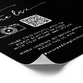 Boho Zwarte Trouw Share the Love QR Code Poster (Hoek)