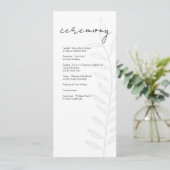 Boho Zwarte Vintage Botanisch Programmakaart (Staand voorkant)
