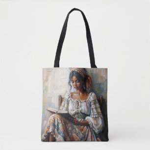 Boho Zwarte Vrouw Leest Tote Bag