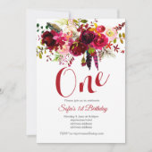 bohochic floral verjaardagsfeest uitnodiging (Voorkant)