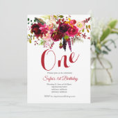 bohochic floral verjaardagsfeest uitnodiging (Staand voorkant)