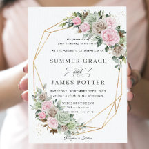 BohoChic Pink Brown Sage Green Floral Wedding