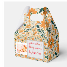 bohoGEPERSONALISEERDE WITTE ORANJE DOUCHE Uitnodig Bedankdoosjes