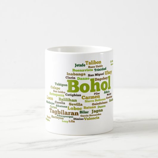Bohol Geographic Wordcloud Mug Koffiemok (Center)