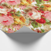 Bohomien roze rode roodroos floreel patroon cadeaupapier (Hoek)
