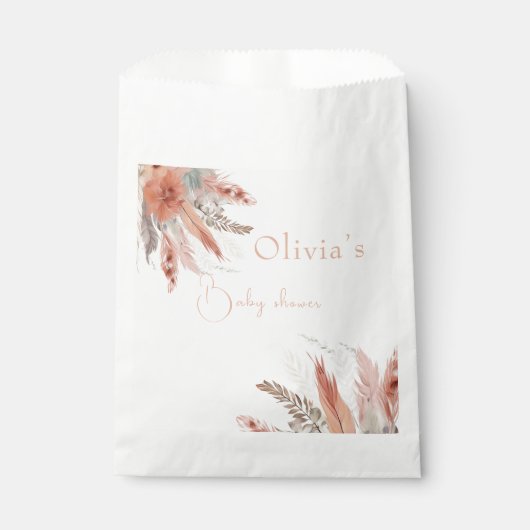 bohoPampas grass Baby shower Bedankzakje (Voorkant)