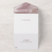 Bohse Waterverf bruine Tegel bruiloft All In One Uitnodiging (Buitenkant)