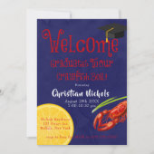 Boil Blue Graduation Party Invitation Kaart (Voorkant)