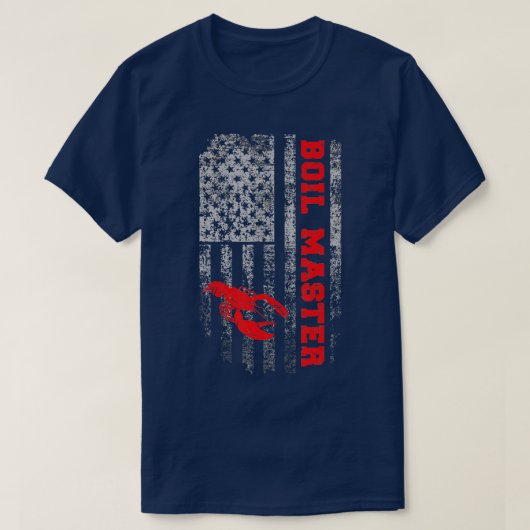 Boil Master Crawfish American Flag Crawpapa Crayf T-shirt (Design voorkant)