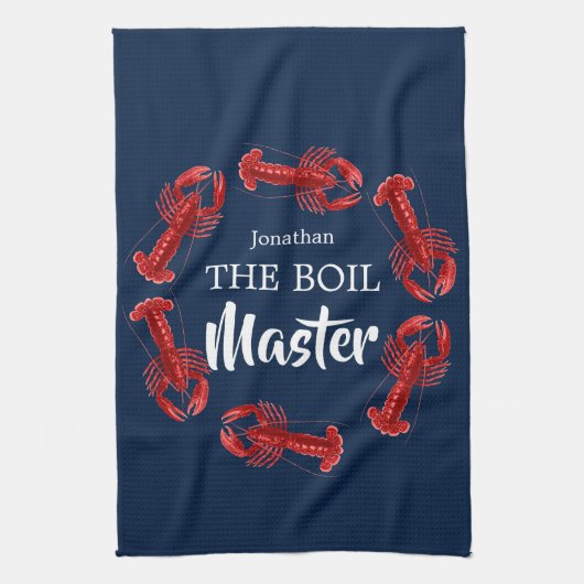 Boil Master Crawfish Dark Blue Custom Funding Theedoek (Verticaal)
