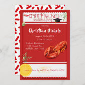 Boil Red Graduation Party nodiging Kaart (Voorkant / Achterkant)