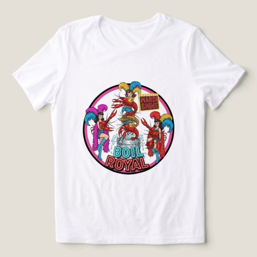 Boil Royal Mardi Shine T-shirt! 👑✨ Tri-Blend Shirt (Design voorkant)
