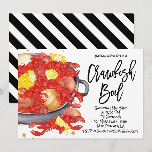 Boil-uitnodiging voor kraaien kaart (Voorkant / Achterkant)