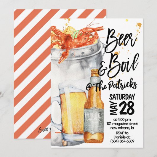 Boil-uitnodiging voor kraaien kaart (Voorkant / Achterkant)