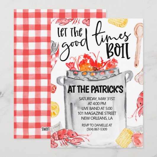 Boil-uitnodiging voor kraaien kaart (Voorkant / Achterkant)