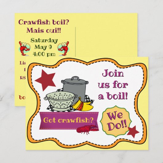 Boil-uitnodiging voor kraaien uitnodiging briefkaart (Voorkant / Achterkant)