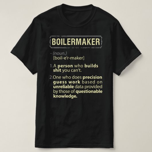 Boilermaker Real American Definition T-shirt (Design voorkant)
