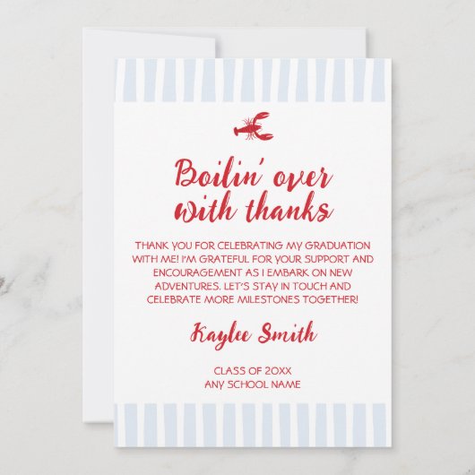 Boilin' Over met Bedankt Crawfish Afstuderen Foto (Achterkant)