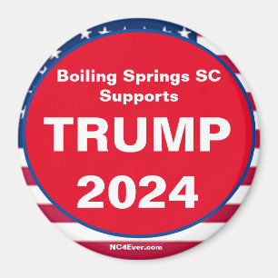 Boiling Springs SC ondersteunt TRUMP 2024 Patriott Magneet