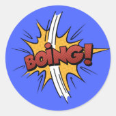 Boing. Ronde Sticker (Voorkant)