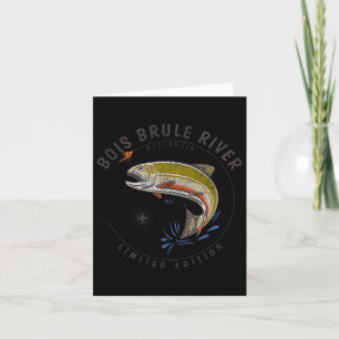 Bois Brule River Wisconsin Vlieg Vissen Souvenir B Kaart