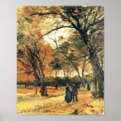 Bois de Boulogne Mensen lopen van Gogh Fine Art Poster (Voorkant)