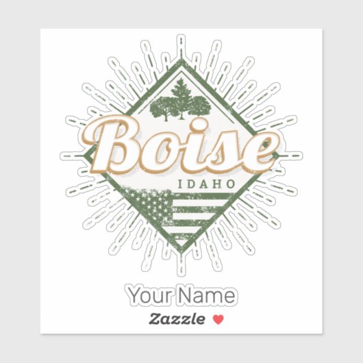 Boise City Idaho United States  USA Tree Sticker (Vel)
