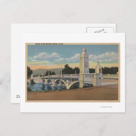 Boise, ID - Uitzicht van de Boise River Bridge Briefkaart (Voorkant / Achterkant)
