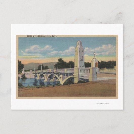 Boise, ID - Uitzicht van de Boise River Bridge Briefkaart (Voorkant)