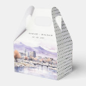 Boise, Idaho Aquarel Landschap Bruiloft Bedankdoosjes (Achterkant)